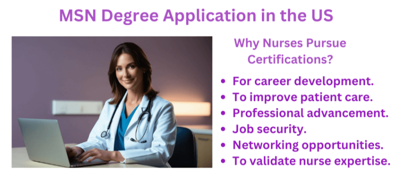 MSN degree application in the US